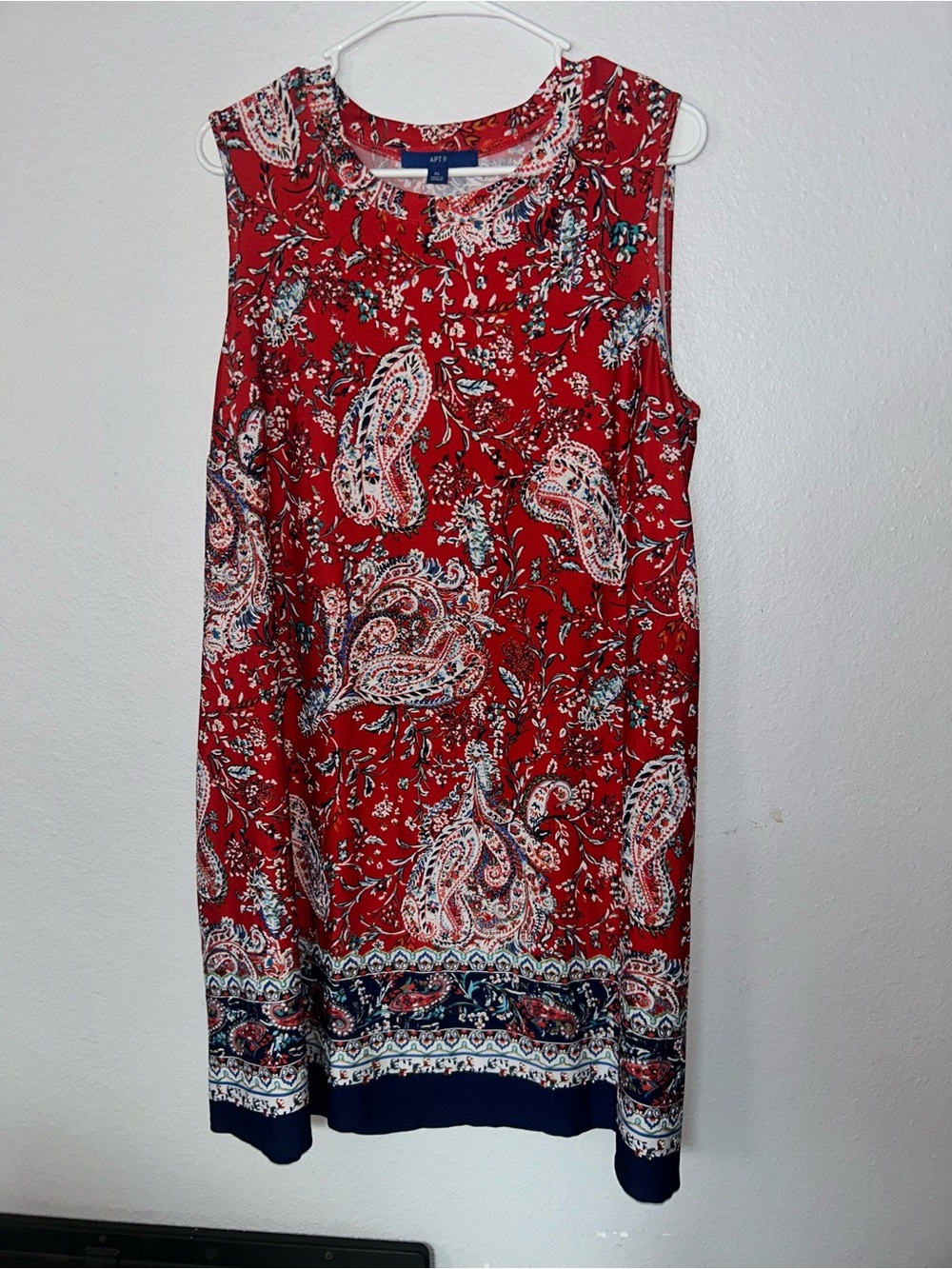 Apt. 9 Red Paisley Sleeveless Dress